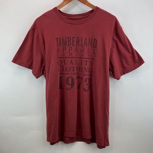 Timberland Red T Shirt Mens XL 100% Cotton